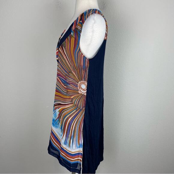 Tiny Blue Multicolor Stripe Sleeveless NWT Top Small - Picture 3 of 6